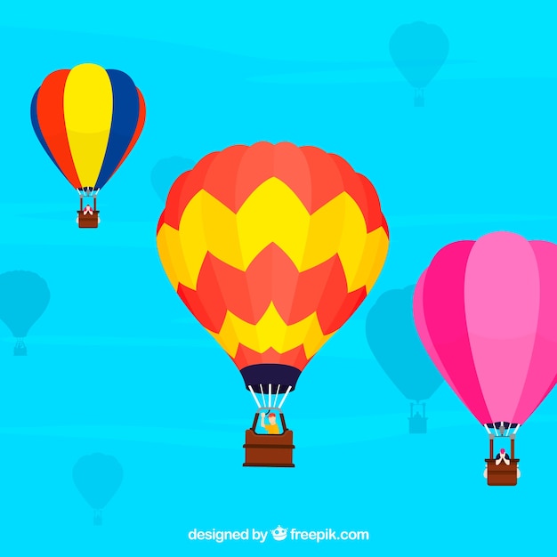 Hot air balloon travel background