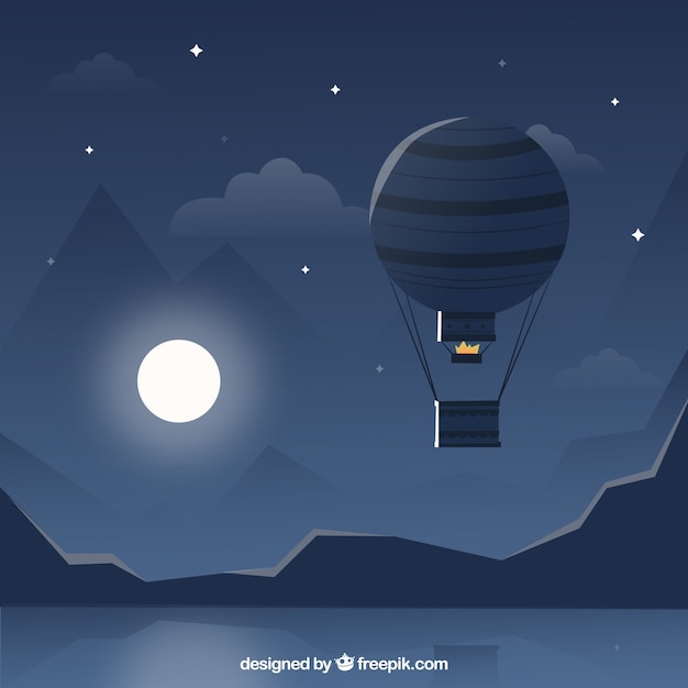 Free Vector hot air balloon travel background