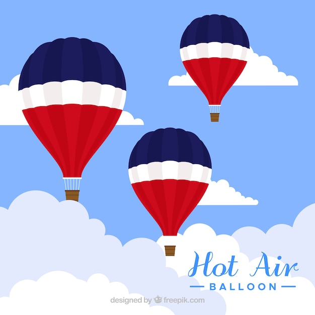 Hot air balloon travel background