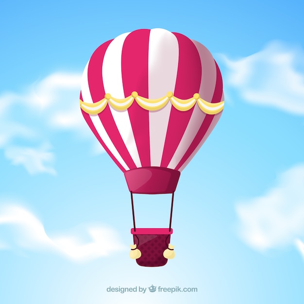 Hot air balloon travel background