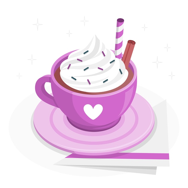 Hot chocolate concept illustration