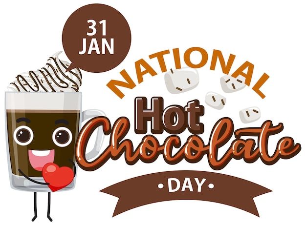 Free Vector hot chocolate day banner design