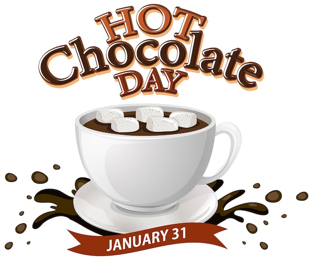 Free Vector hot chocolate day banner design