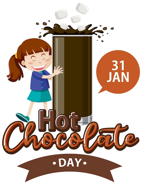 Free vector hot chocolate day banner design