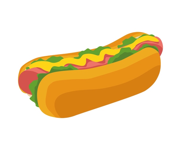 Free Vector hot dog fast food icon isolated design