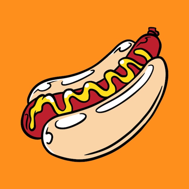 Free vector hot dog sticker