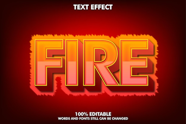 Free vector hot fire editable text effect for spicy design concept