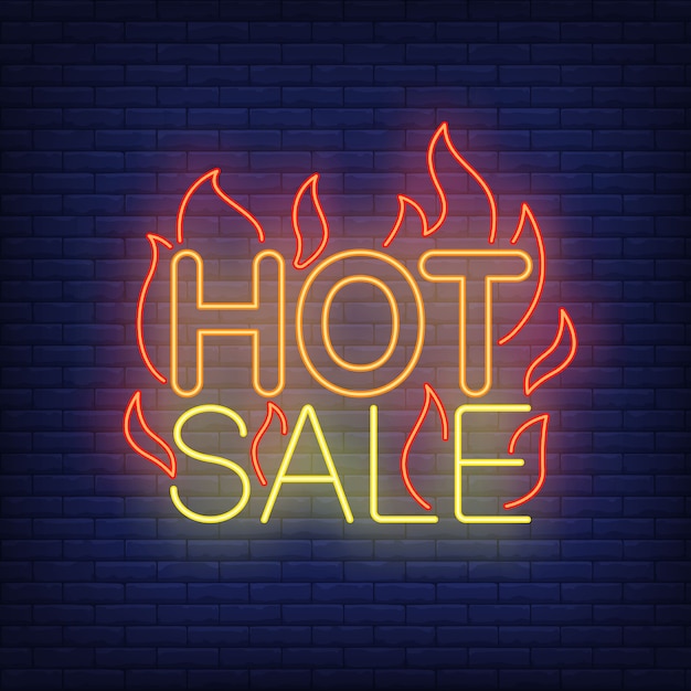 Hot sale with flames neon sign.