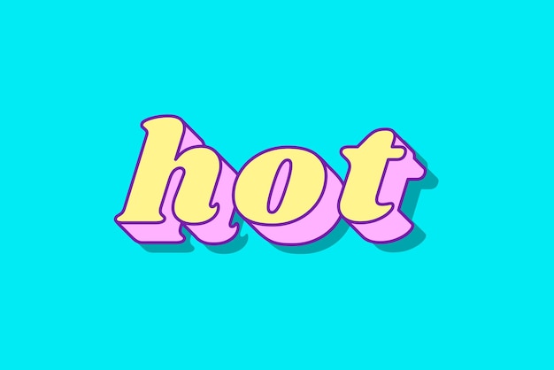 Free vector hot word retro typography vector