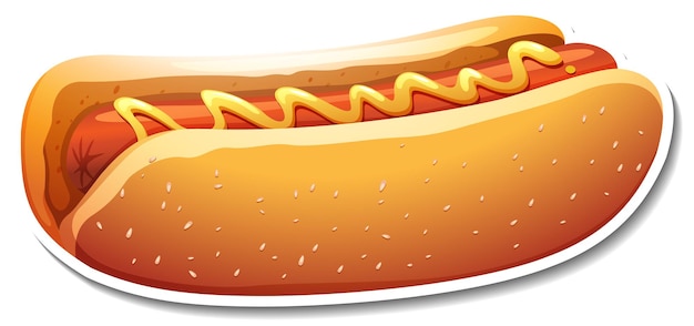 Free Vector a hotdog sticker on white background