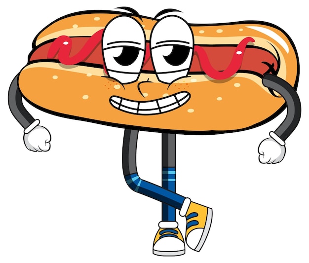 Free Vector hotdog with happy face