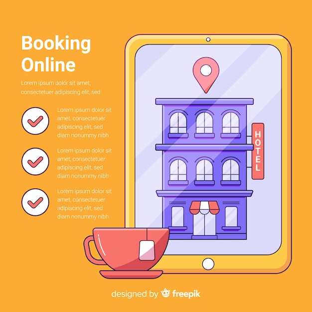 Free Vector hotel booking concept background