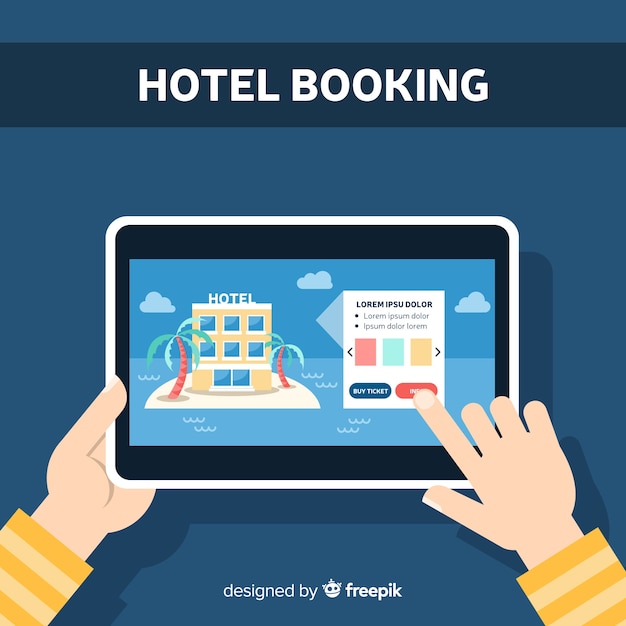 Free Vector hotel booking concept background