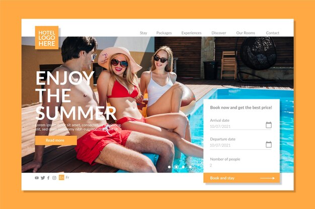 Hotel landing page with photo