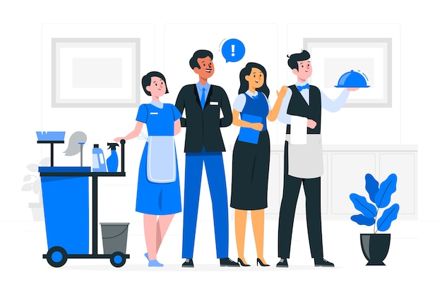 Free vector hotel staff concept illustration