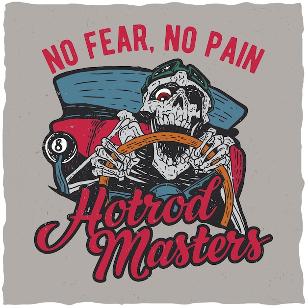 Free vector hotrod masters label design