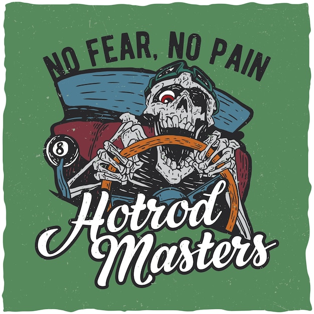 Hotrod masters poster with skeleton