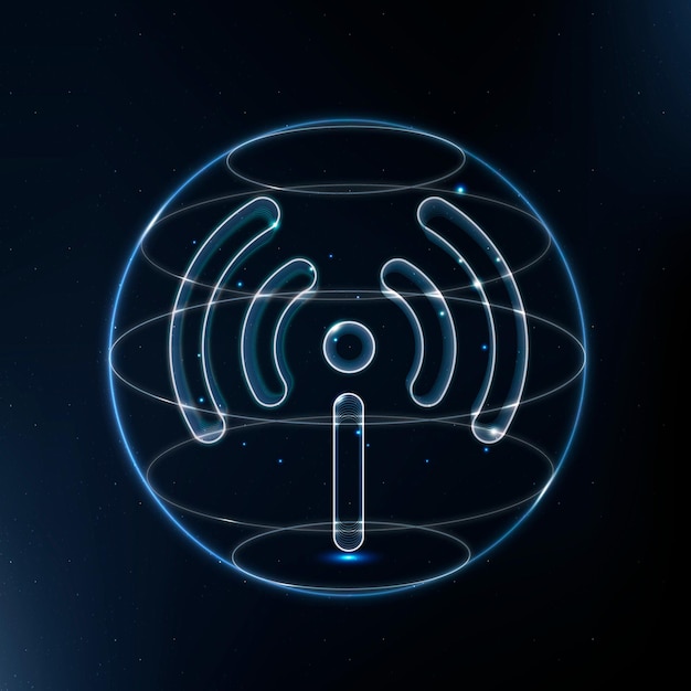 Hotspot network technology icon in blue on gradient background