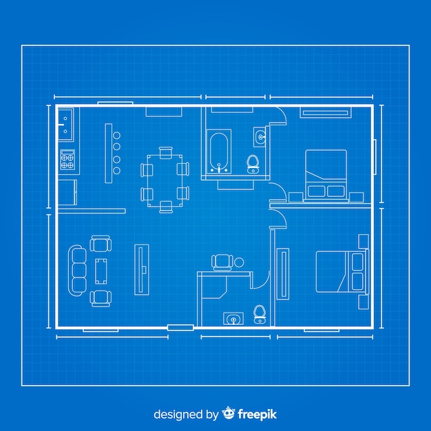 House arhitectural sketch blueprint