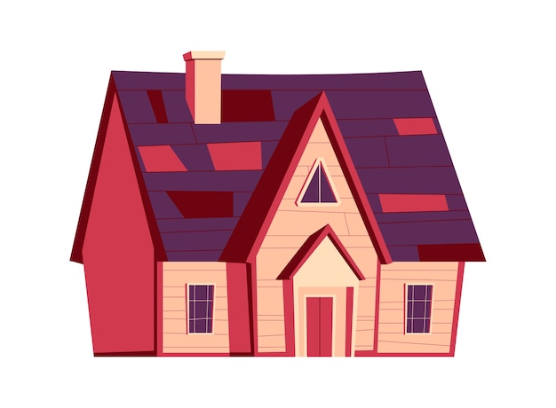 House building, cartoon illustration