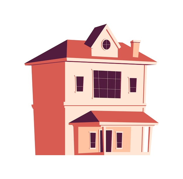 Free Vector house building, cartoon illustration