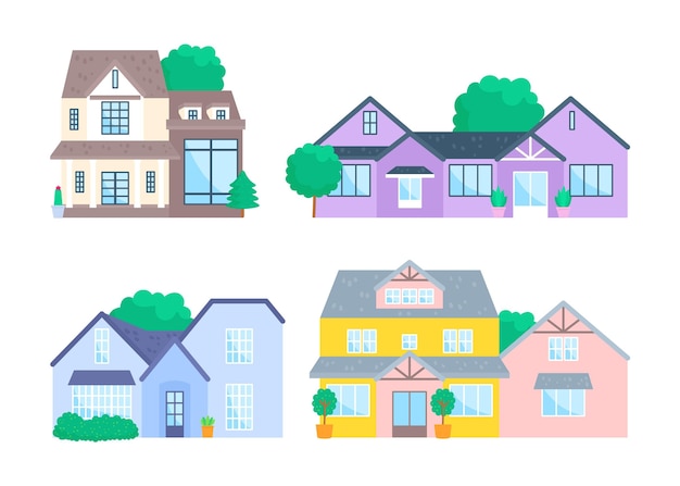 Free Vector house collection illustration concept