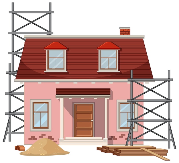 Free Vector house construction site concept