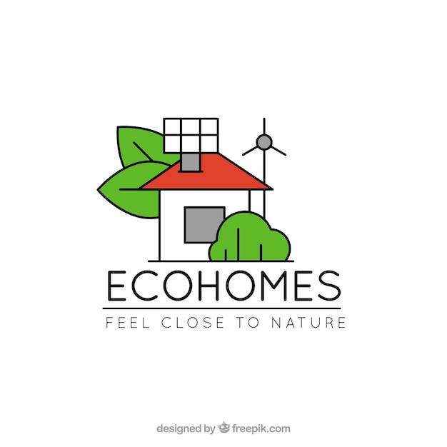 Free vector house icon with smokestack leaves