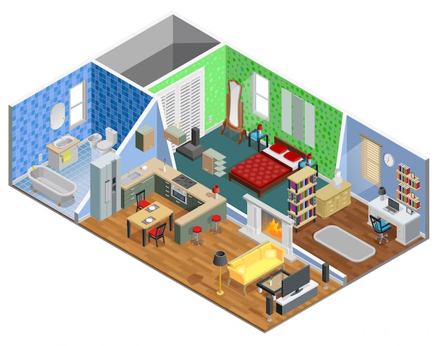 Free Vector house interior design 