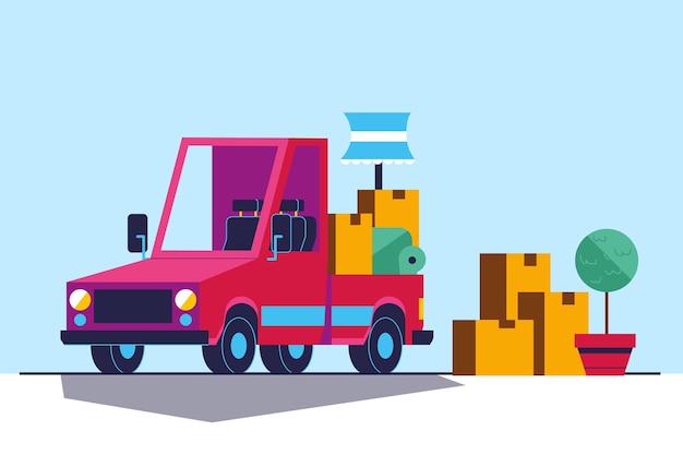 Free Vector house moving concept illustration