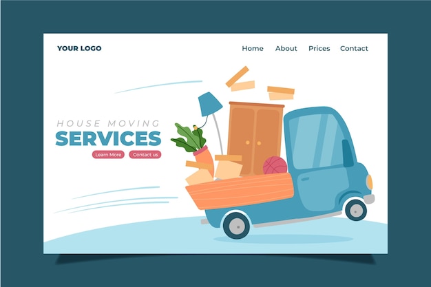 Free vector house moving services homepage