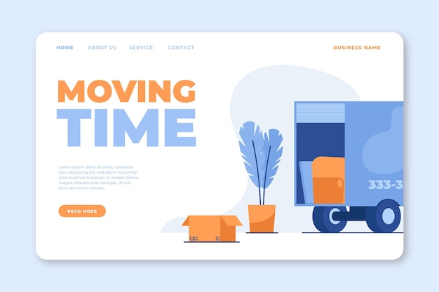 Free vector house moving services landing page style