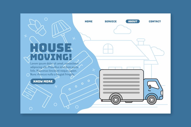 Free Vector house moving services landing page