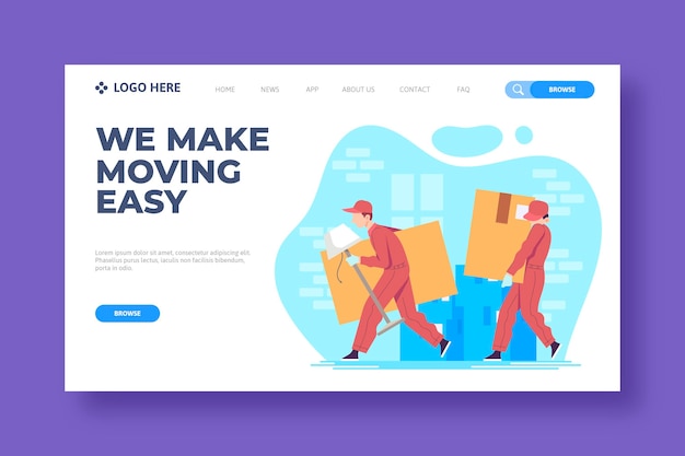 House moving services - landing page