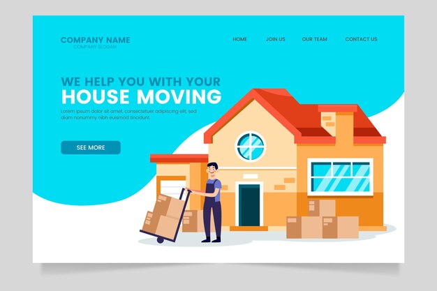 House moving services template landing page