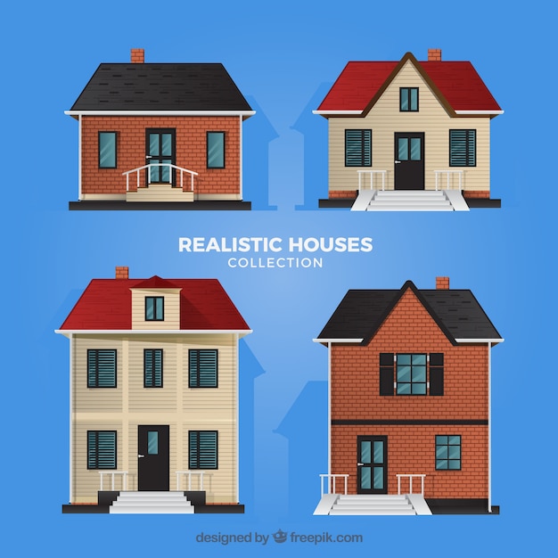 Free Vector house pack of four