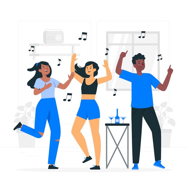 House party concept illustration