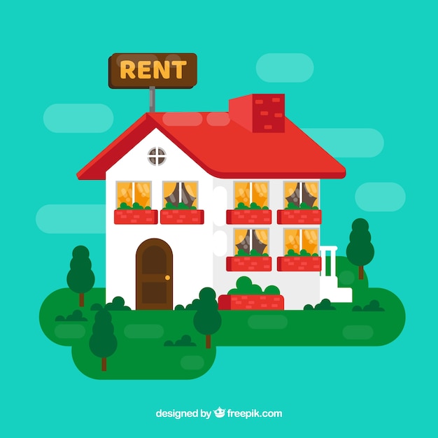 Free Vector house for rent background