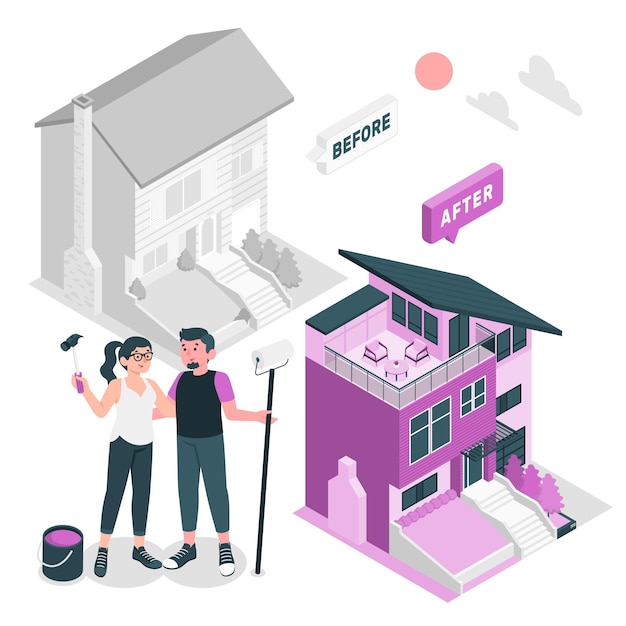 Free Vector house restyling concept illustration