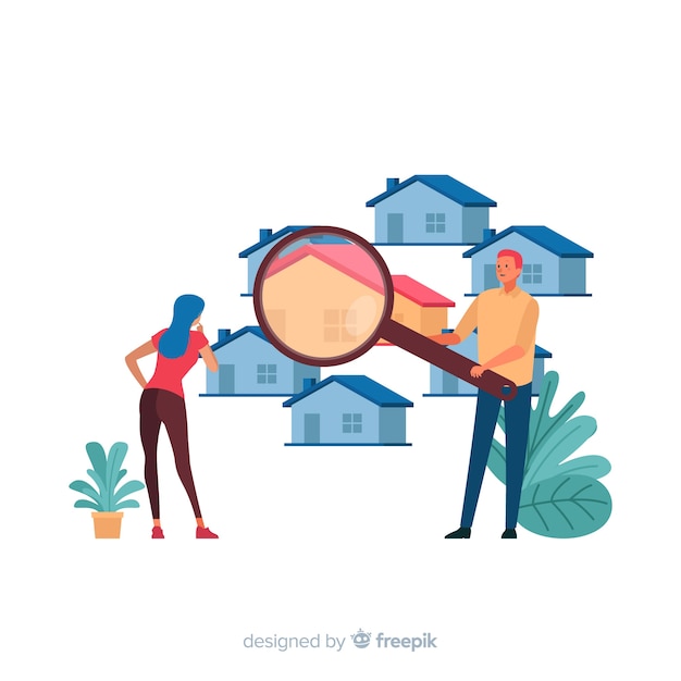 Free Vector house searching concept for landing page