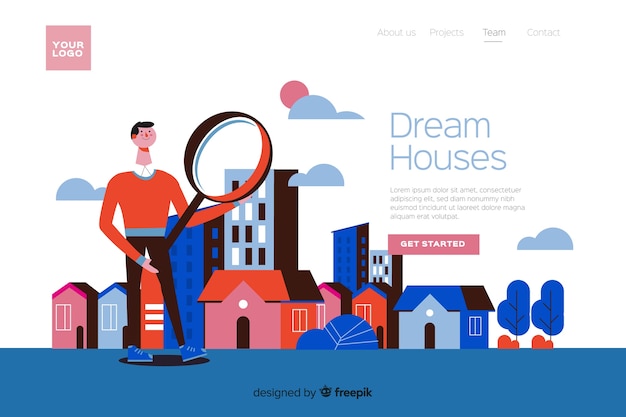 House searching concept for landing page