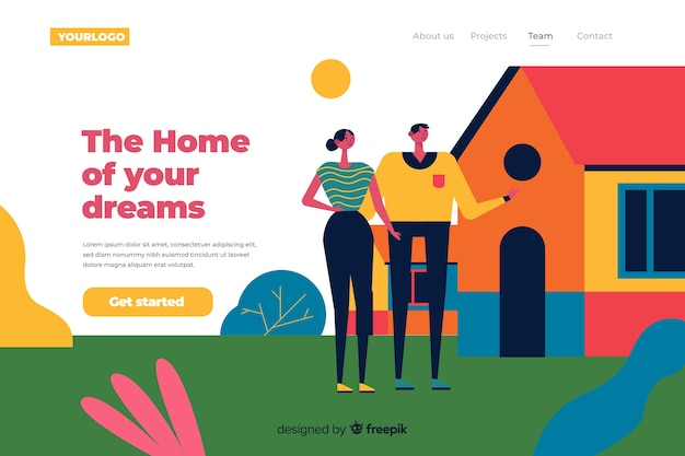 Free Vector house searching landing page concept