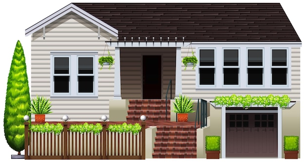 Free Vector a house with plants