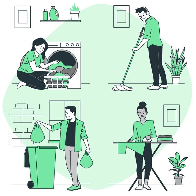 Household chores concept illustration