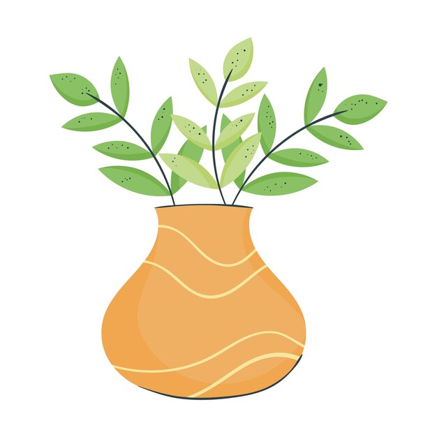 houseplant in orange vase