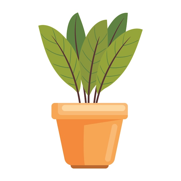 Free Vector houseplant in pot nature icon