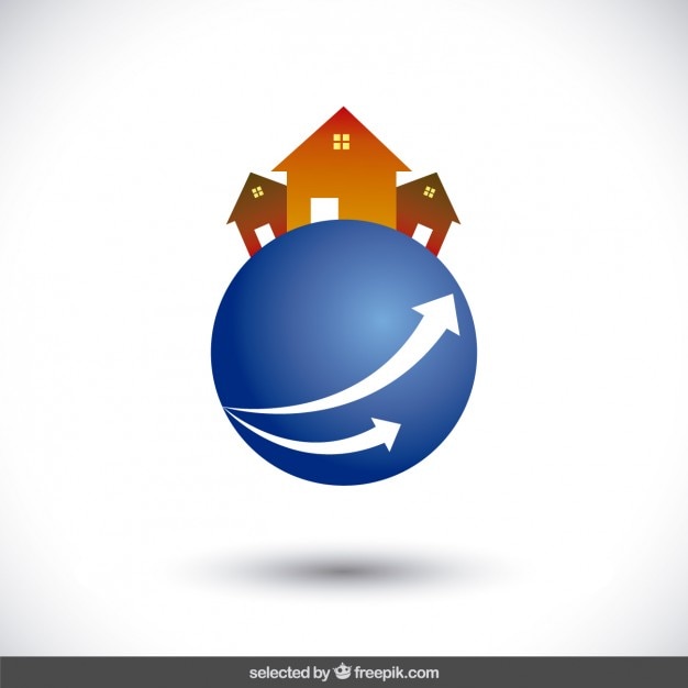 Houses on sphere logo