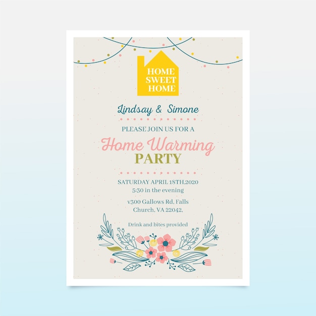 Housewarming party invitation template design