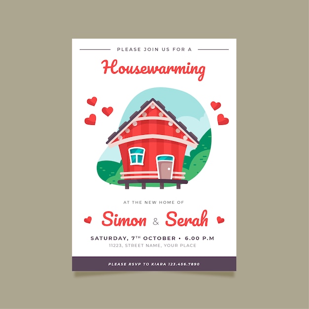 Housewarming party invitation template