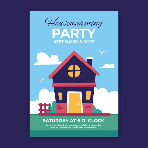 Housewarming party invitation template